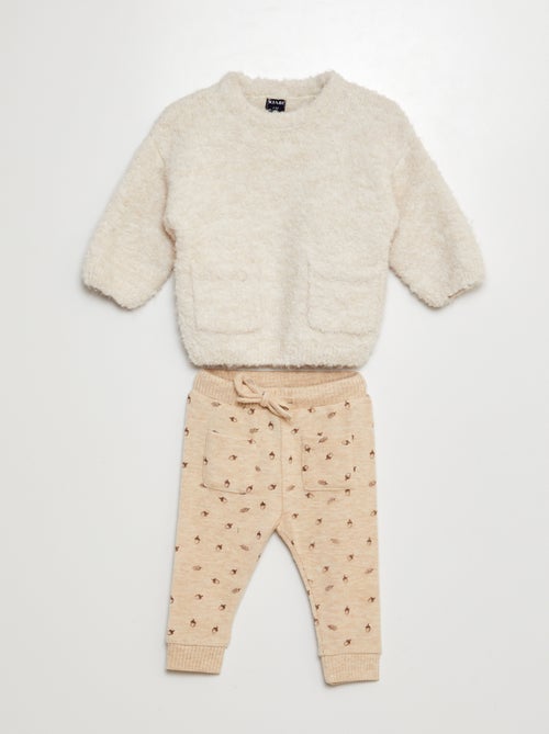 Conjunto de jersey + pantalón de punto suave - 2 piezas - Kiabi