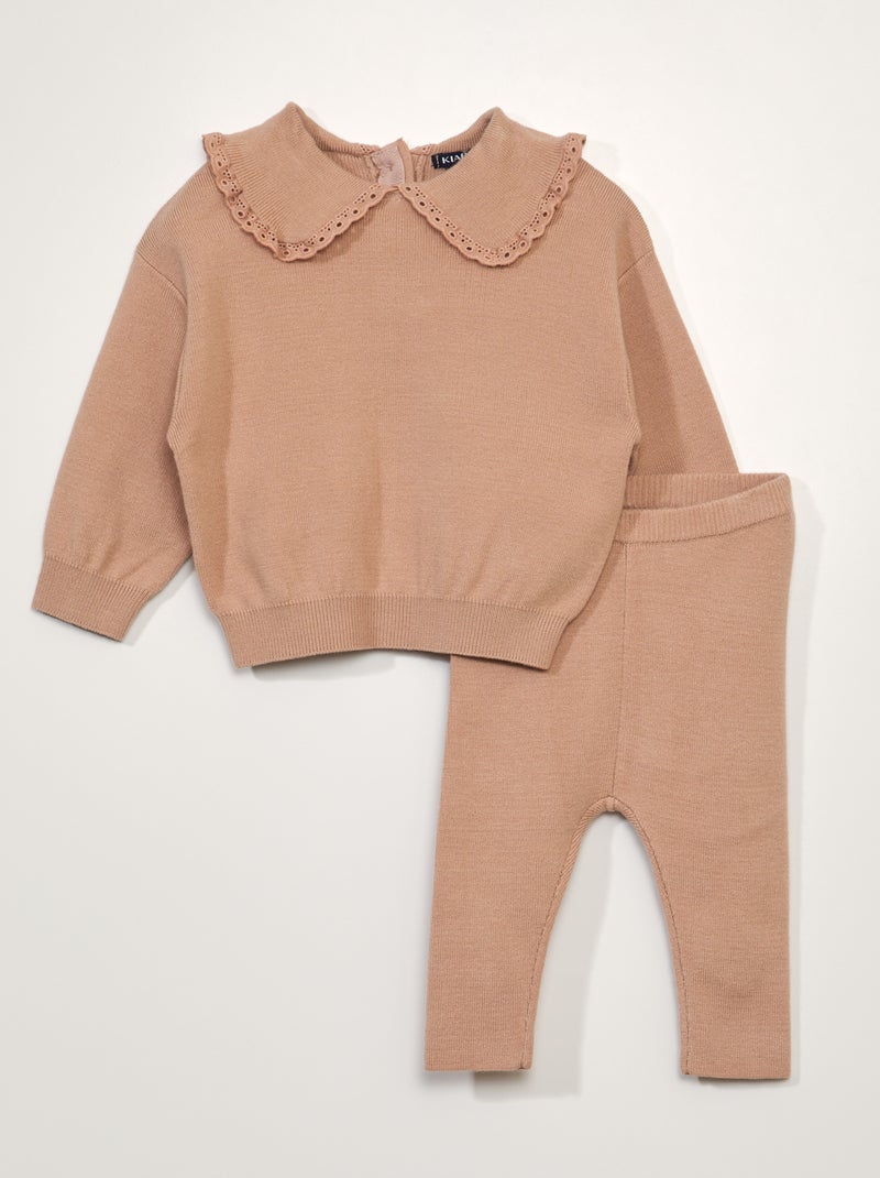Conjunto de jersey y legging de canalé ROSA - Kiabi