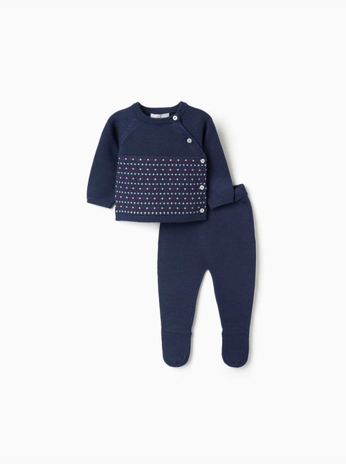 Conjunto de jersey y pantalón de punto con jacquard - Kiabi Conjunto de jersey y pantalón de punto con jacquard - Kiabi