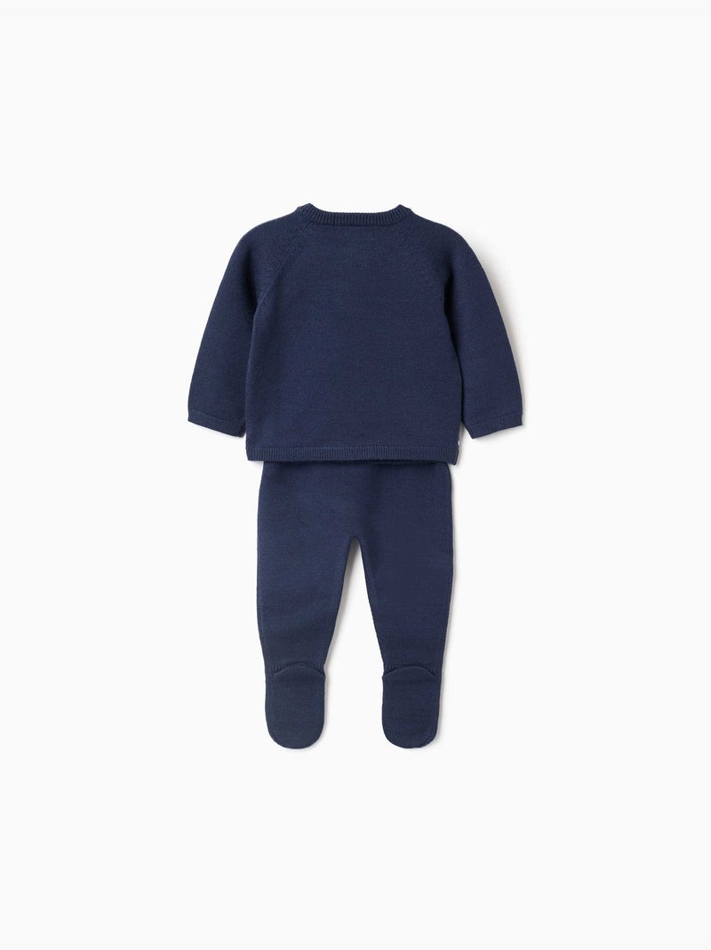 Conjunto de jersey y pantalón de punto con jacquard Azul oscuro - Kiabi