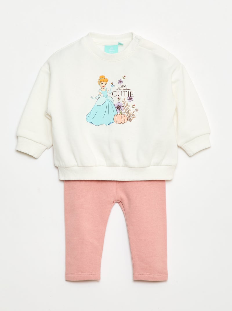 Conjunto de jogging 'Disney' 'Cenicienta' sudadera + pantalón - 2 piezas Blanco - Kiabi