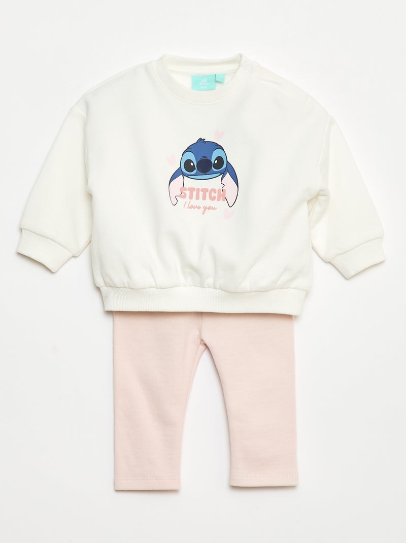 Conjunto de jogging 'Disney' 'Stitch' sudadera + pantalón - 2 piezas Blanco - Kiabi
