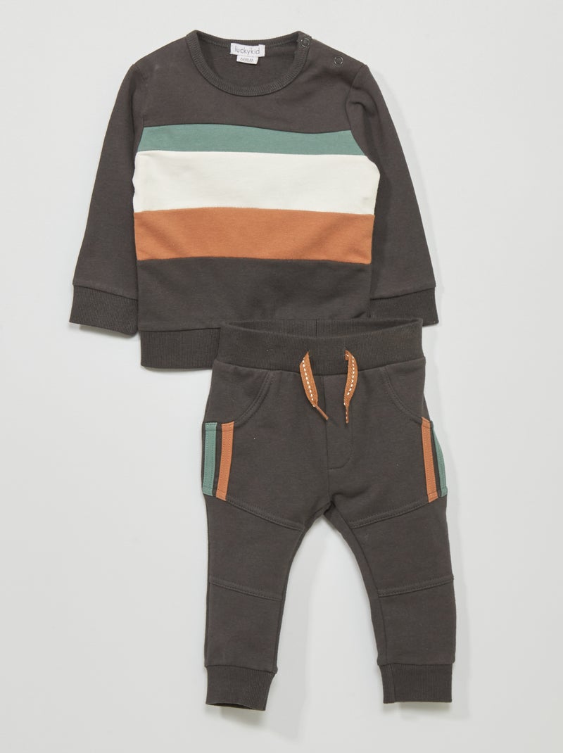 Conjunto de jogging para bebé - 2 piezas GRIS - Kiabi