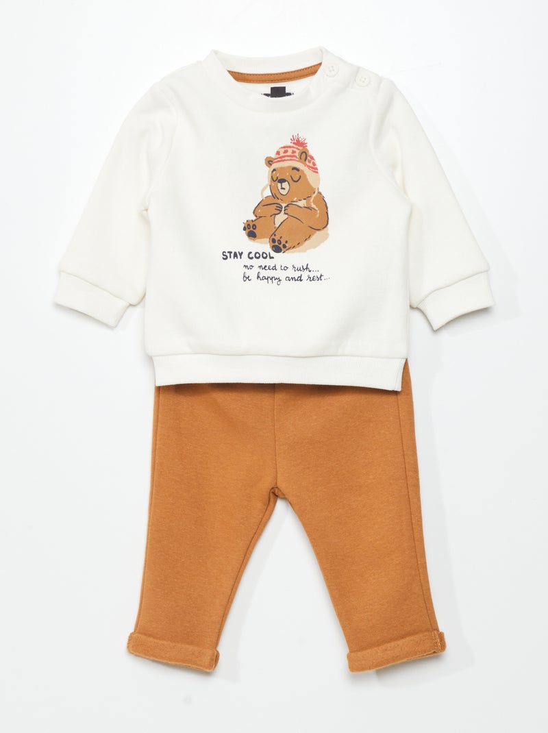 Conjunto de jogging: sudadera + pantalón - 2 piezas BLANCO - Kiabi