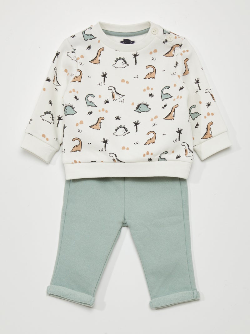 Conjunto de jogging: sudadera + pantalón - 2 piezas BLANCO - Kiabi