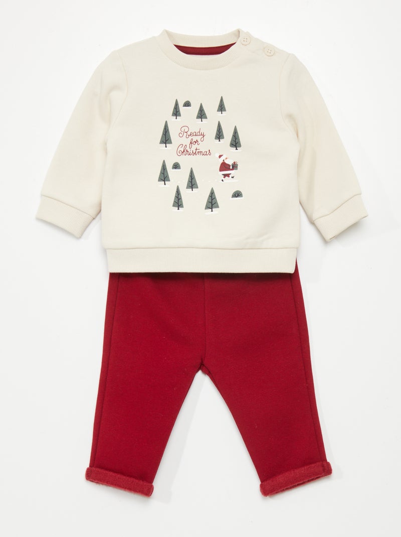 Conjunto de jogging: sudadera + pantalón - 2 piezas BLANCO - Kiabi