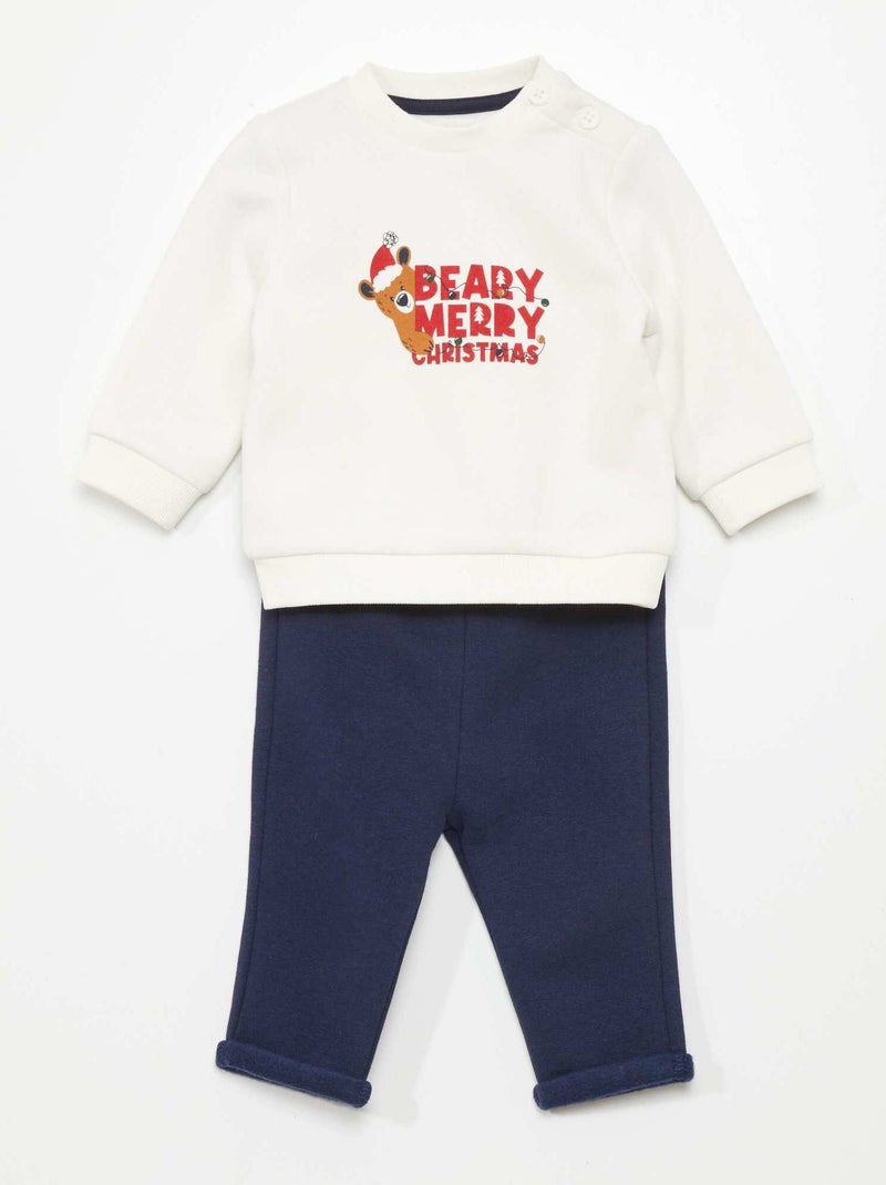 Conjunto de jogging: sudadera + pantalón - 2 piezas BLANCO - Kiabi
