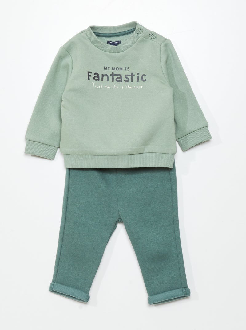 Conjunto de jogging: sudadera + pantalón - 2 piezas VERDE - Kiabi