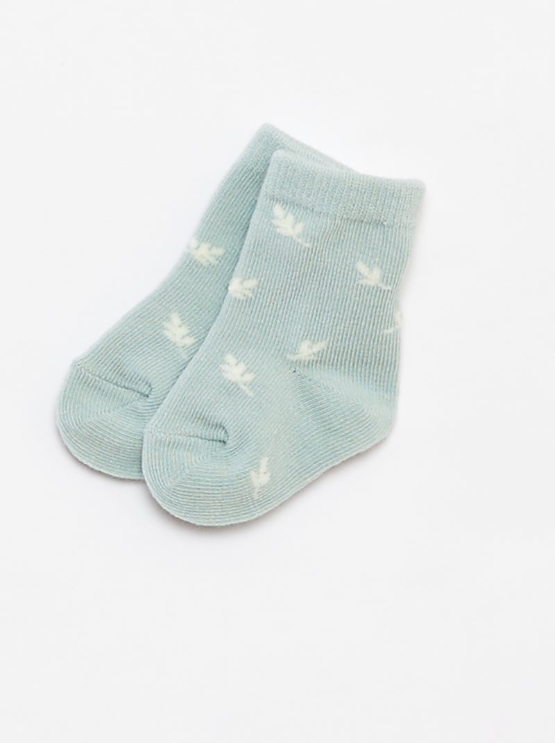 Conjunto de legging de canalé + calcetines  - 2 piezas AZUL - Kiabi