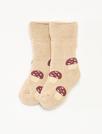 Conjunto de leggings de punto con dibujo animado + calcetines all-over de algodón