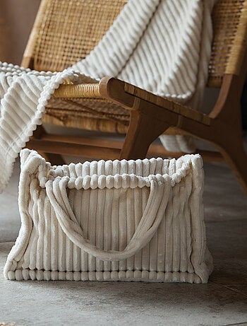 Conjunto de manta y bolso de punto elástico