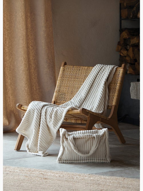 Conjunto de manta y bolso de punto elástico - Kiabi