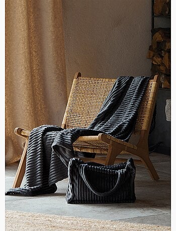 Conjunto de manta y bolso de punto elástico