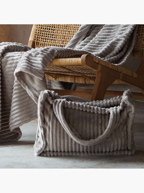 Conjunto de manta y bolso de punto elástico - Kiabi