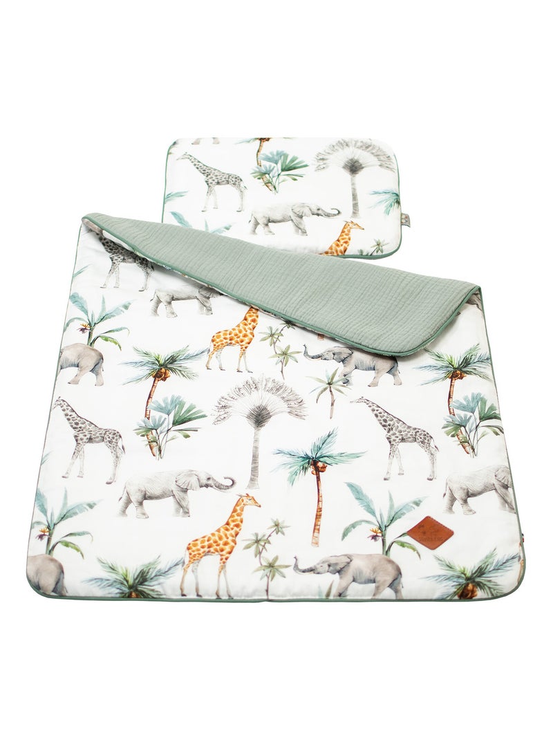 Conjunto de manta y cojín para cuna o moisés safari | SEVIRA KIDS Verde agua - Kiabi