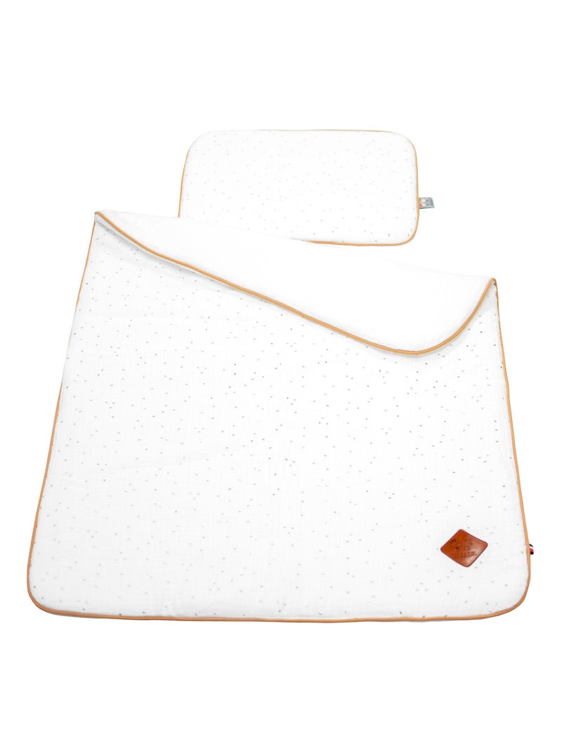 Conjunto de manta y cojín para cuna o moisés | SEVIRA KIDS Blanco dorado - Kiabi