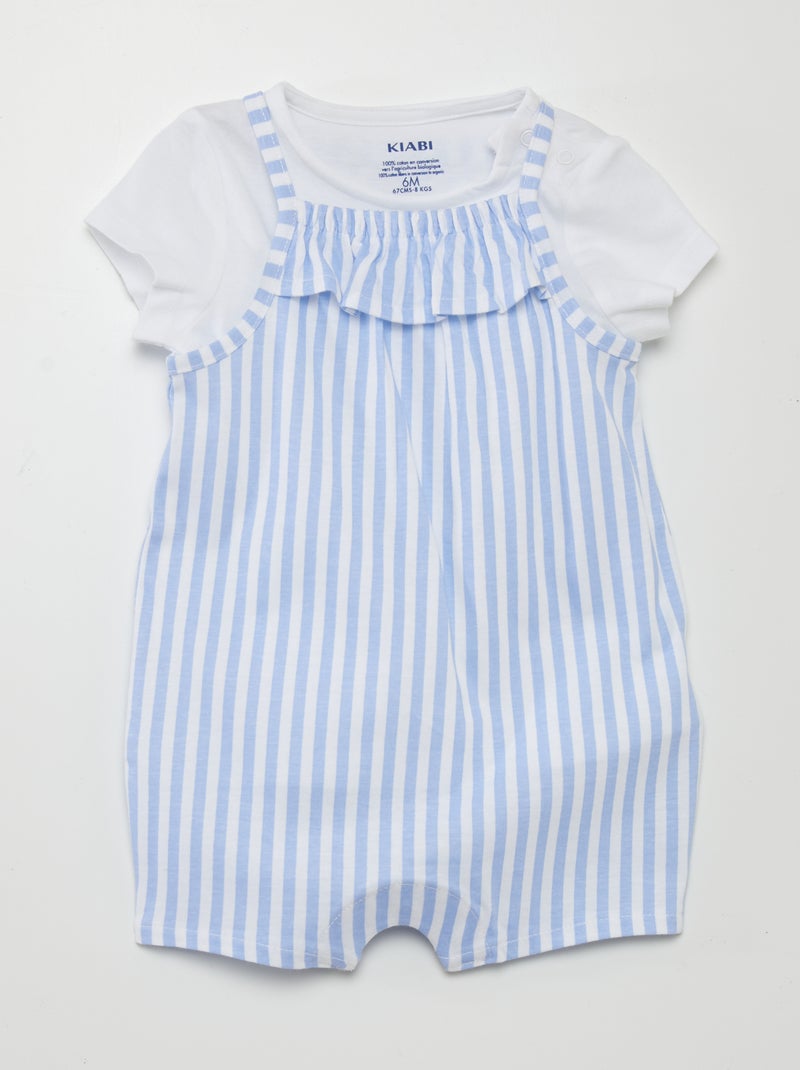 Conjunto de mono + camiseta - 2 piezas BLANCO - Kiabi