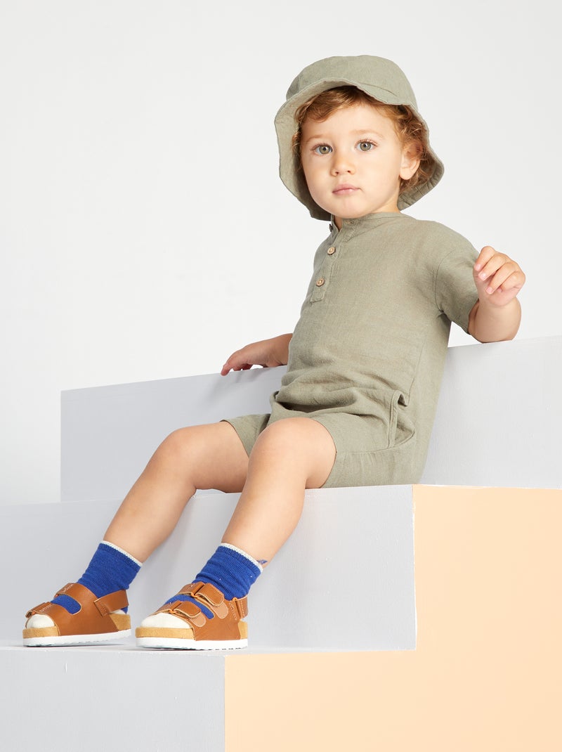 Conjunto de mono + gorro - 2 piezas gris - Kiabi