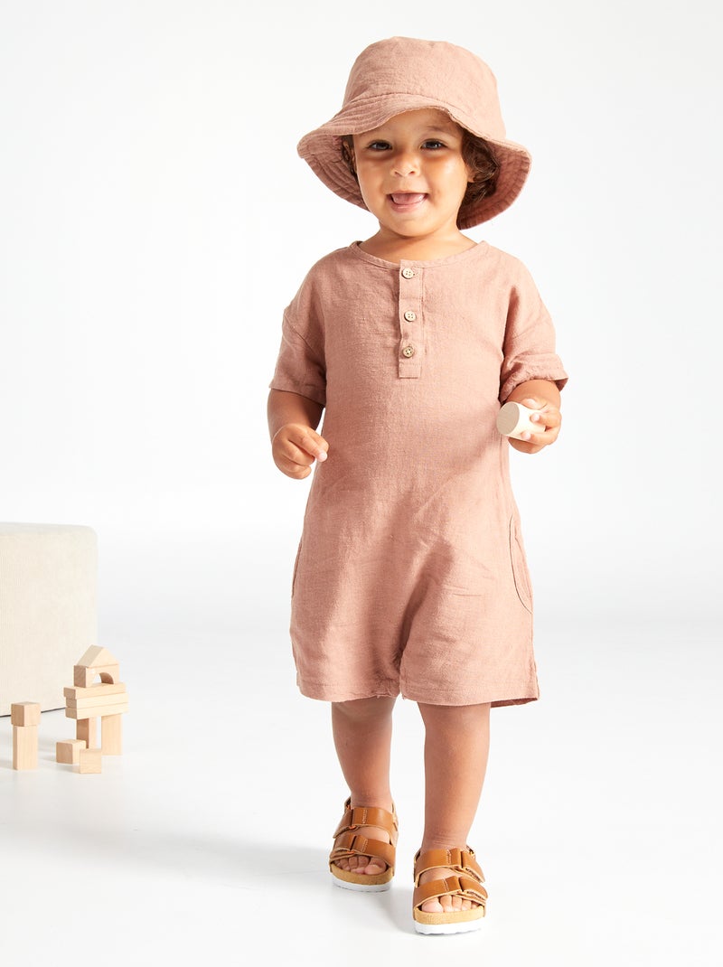 Conjunto de mono + gorro - 2 piezas MARRON - Kiabi