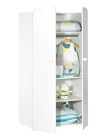 Conjunto de muebles para bebé con cuna 120x60?cm, cómoda con cambiador y armario de 2 - BABYPRICE