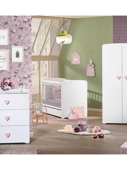 Conjunto de muebles para bebé con cuna 120x60?cm, cómoda con cambiador y armario de 2 - BABYPRICE - Kiabi