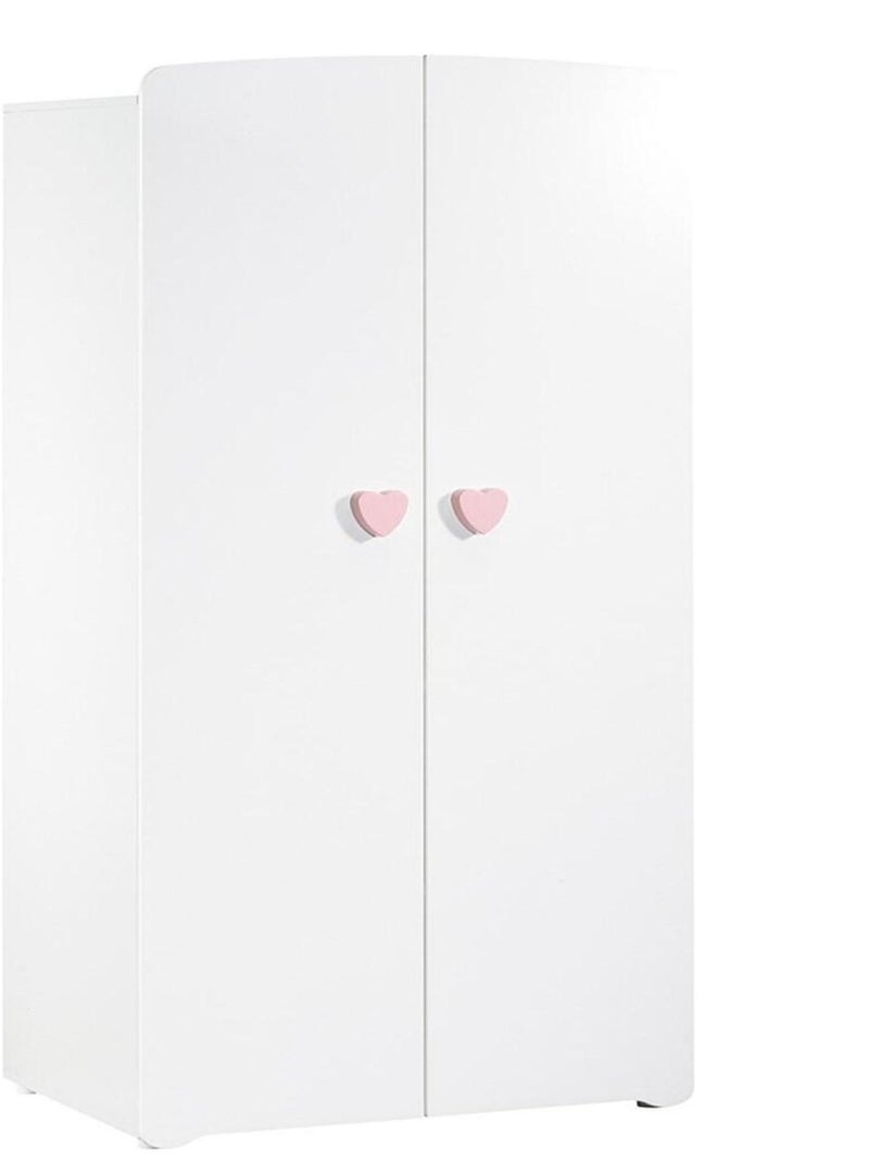 Conjunto de muebles para bebé con cuna 120x60?cm, cómoda con cambiador y armario de 2 - BABYPRICE Blanco Rosa - Kiabi