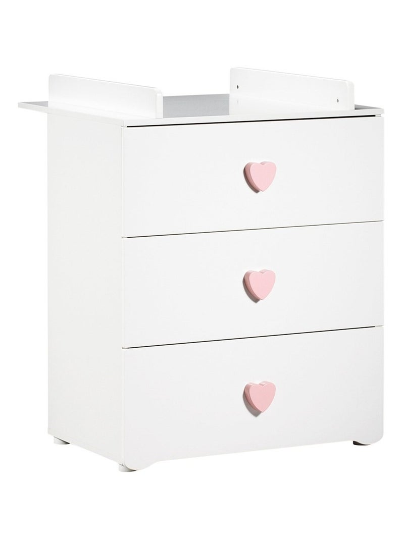 Conjunto de muebles para bebé con cuna 120x60?cm y cómoda con - BABYPRICE Blanco Rosa - Kiabi
