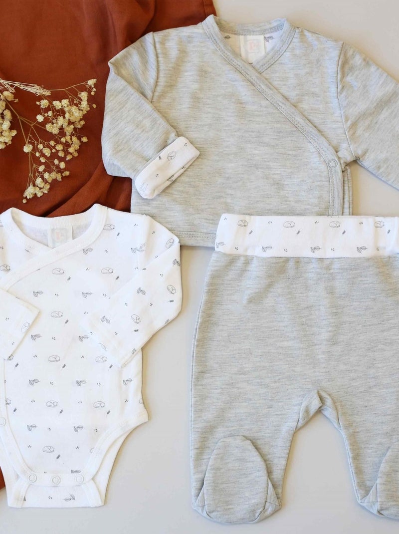 Conjunto de nacimiento de 3 piezas Gris - Kiabi