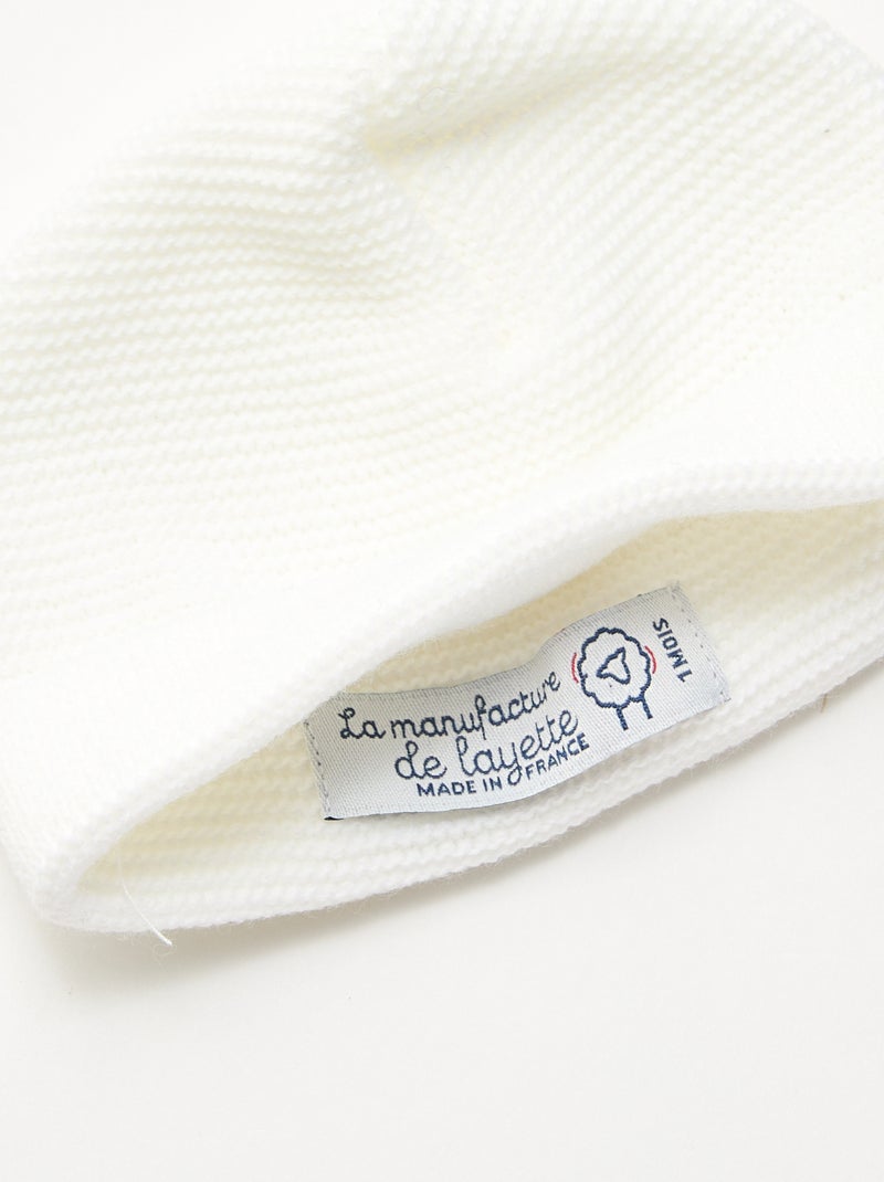 Conjunto de nacimiento gorro + manoplas + patucos de punto 'Manufacture de Layette' Blanco - Kiabi