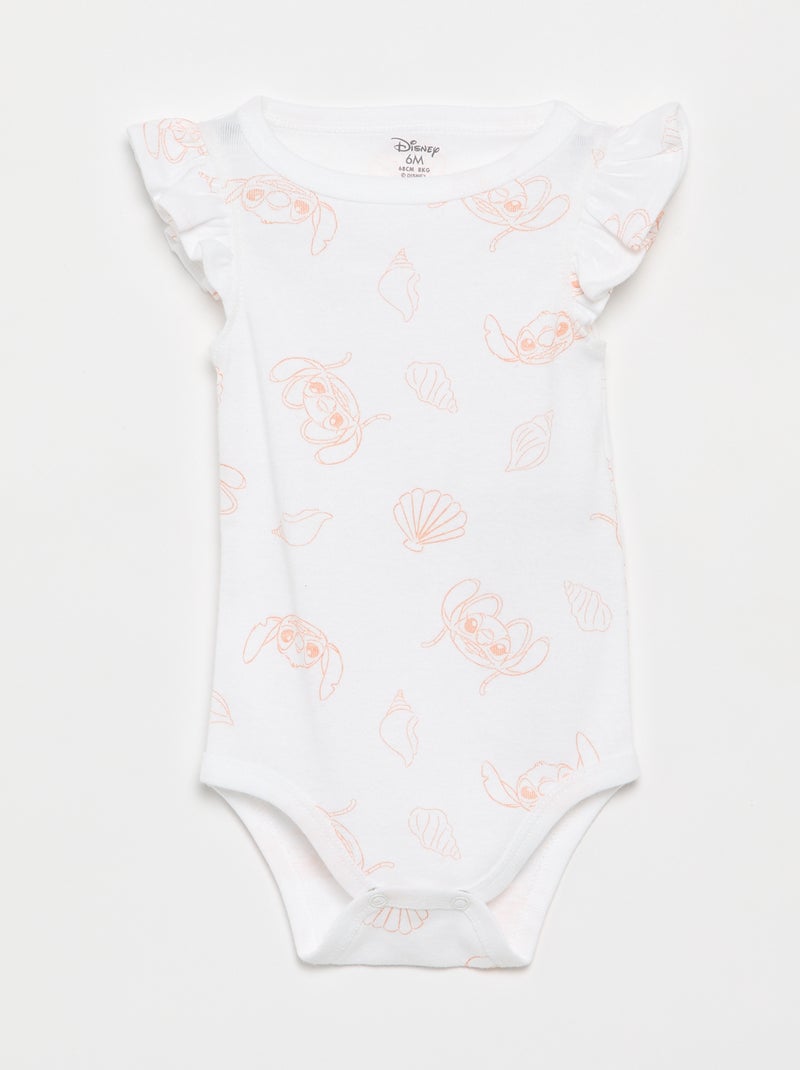 Conjunto de noche 'Disney' - body con volante + Pantalón corto Blanco - Kiabi