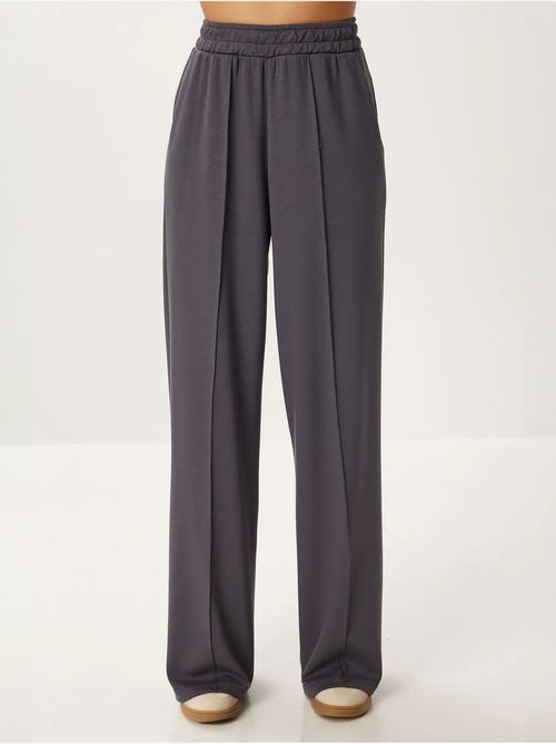 Conjunto de pantalón ancho acanalado con bloques de color istanbul - Kiabi Conjunto de pantalón ancho acanalado con bloques de color istanbul - Kiabi