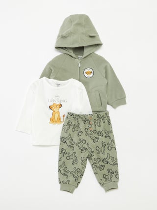 Conjunto de pantalón + camiseta + sudadera con capucha 'Simba' - 3 piezas