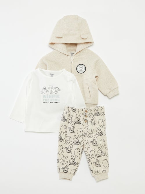Conjunto de pantalón + camiseta + sudadera con capucha 'Winnie' - 3 piezas - Kiabi