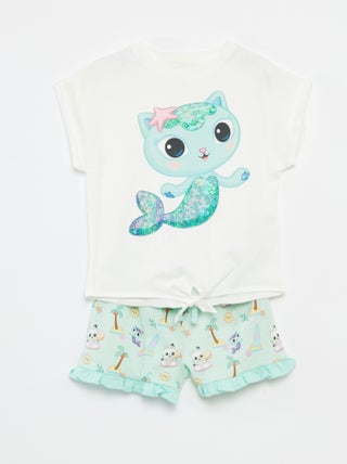 Conjunto de pantalón corto + camiseta 'La casa de muñecas de Gabby'  - 2 piezas
