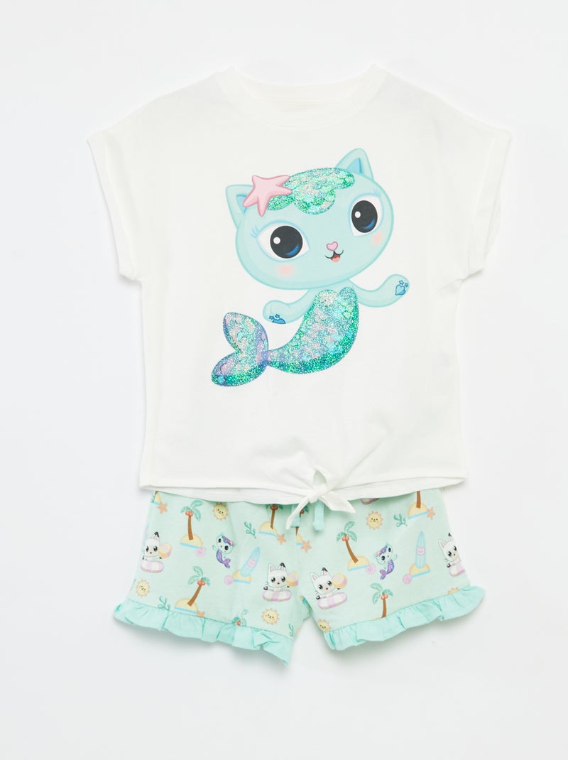 Conjunto de pantalón corto + camiseta 'La casa de muñecas de Gabby'  - 2 piezas BLANCO - Kiabi
