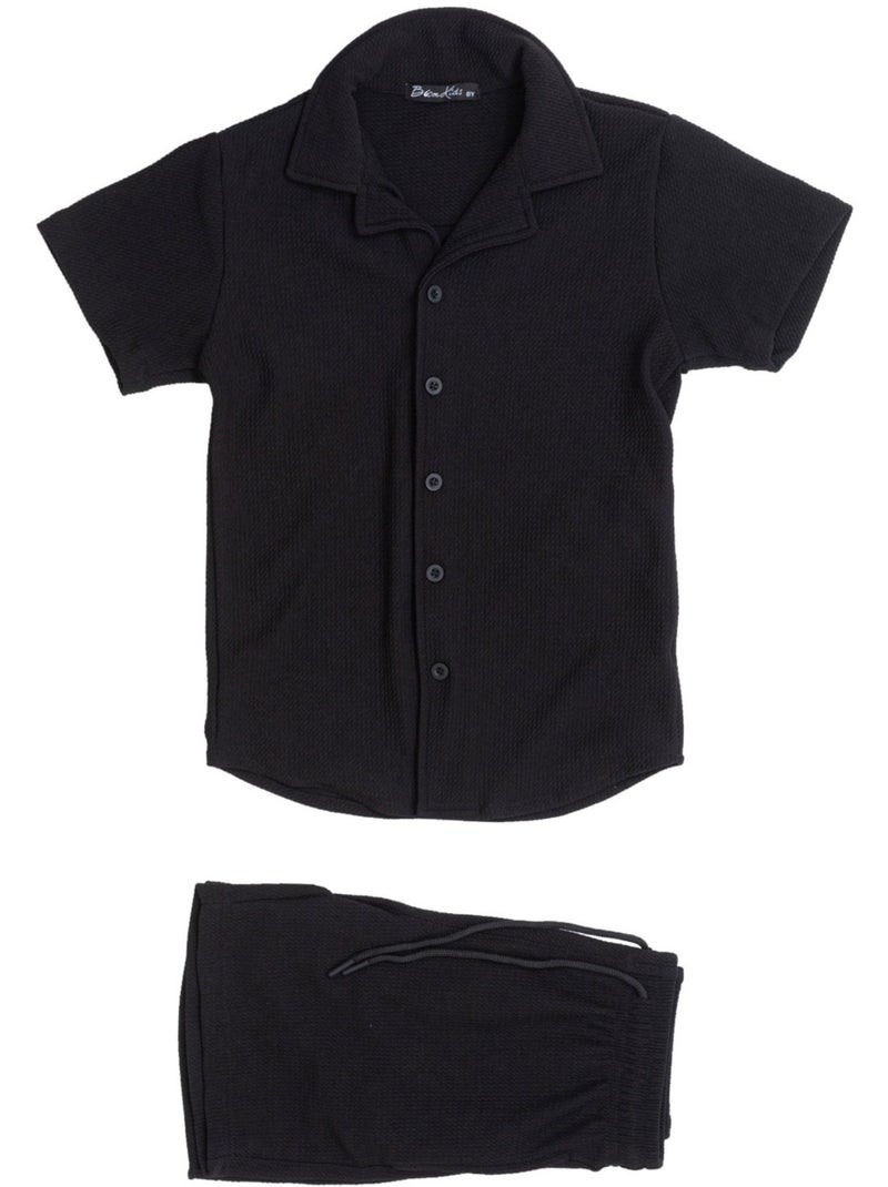Conjunto de pantalón corto y camisa Kebello Negro Negro - Kiabi