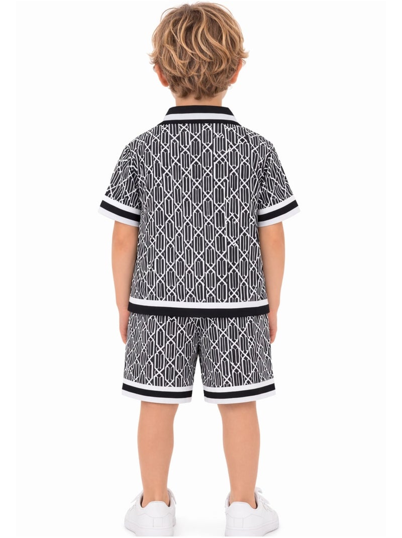 Conjunto de pantalón corto y camisa Kebello Negro Negro - Kiabi