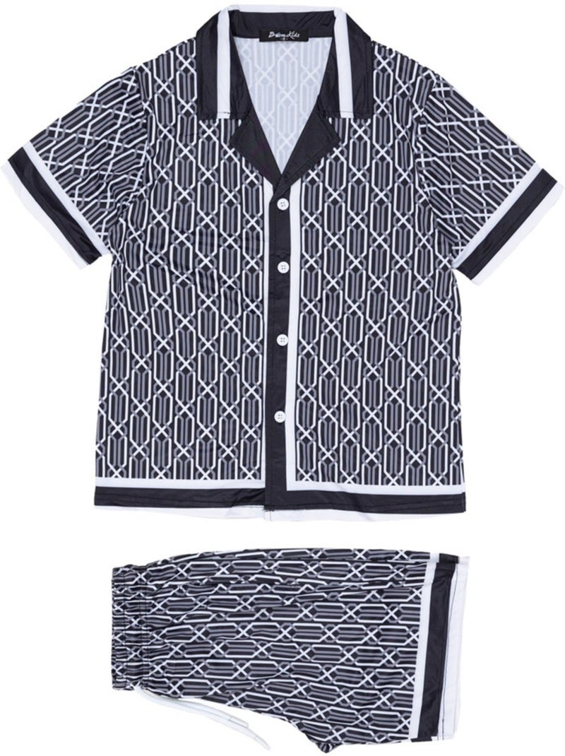Conjunto de pantalón corto y camisa Kebello Negro Negro - Kiabi