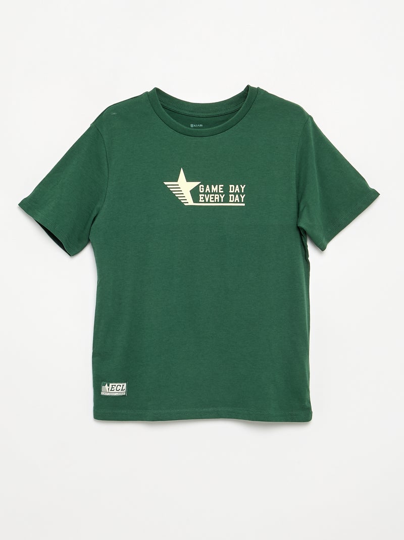 Conjunto de pantalón corto y camiseta - 2 piezas Verde - Kiabi