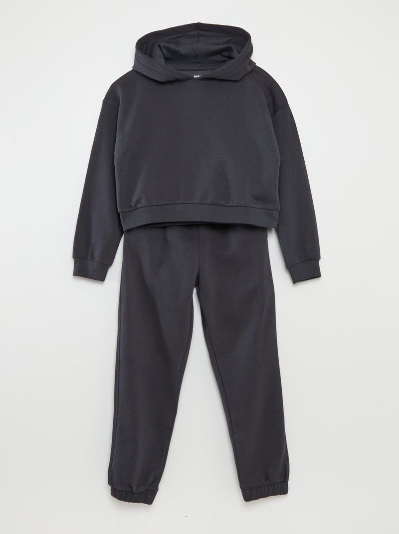 Conjunto de pantalón + sudadera de chándal con capucha - 2 piezas NEGRO - Kiabi