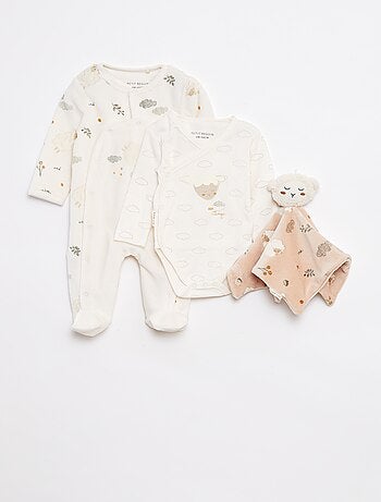 Conjunto de pelele + body + doudou - 3 piezas