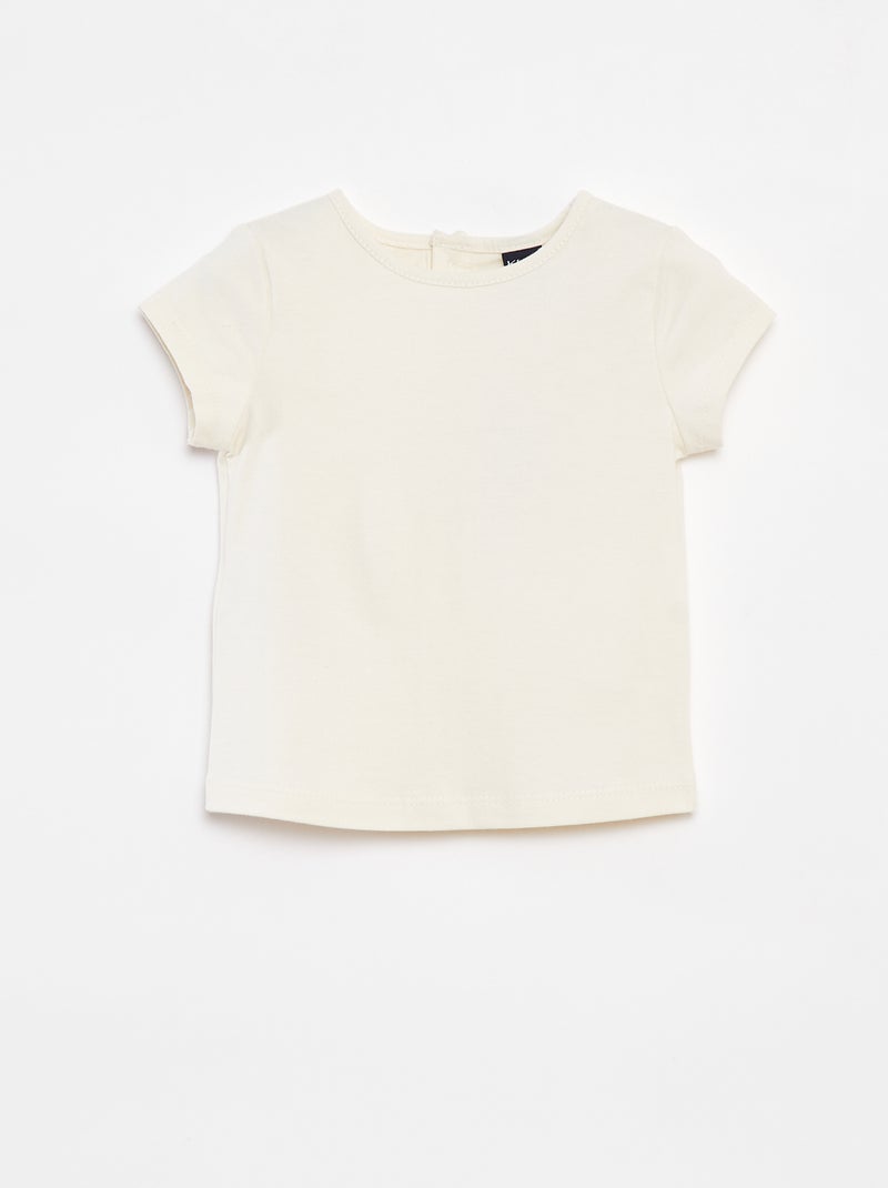 Conjunto de pelele con peto + camiseta  - Blanco - Kiabi