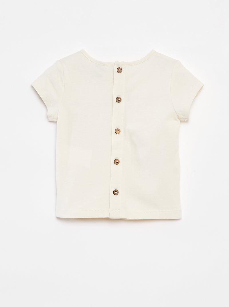 Conjunto de pelele con peto + camiseta  - Blanco - Kiabi