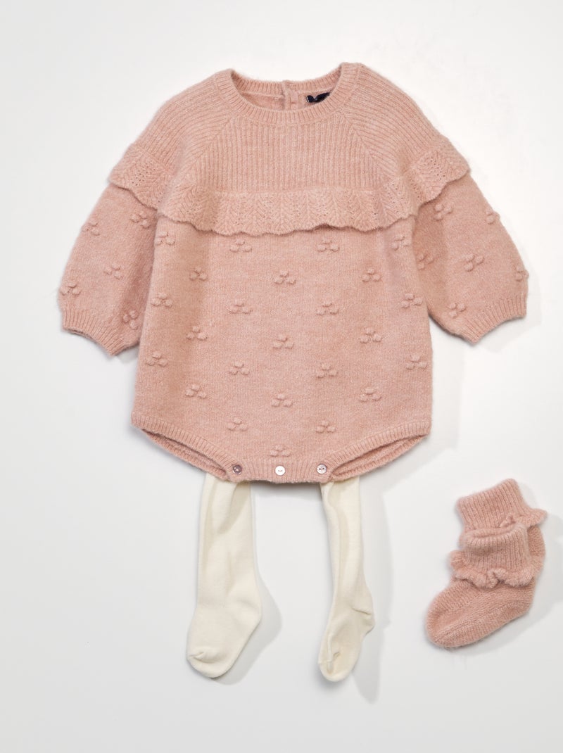 Conjunto de pelele + leotardos + zapatillas ROSA - Kiabi