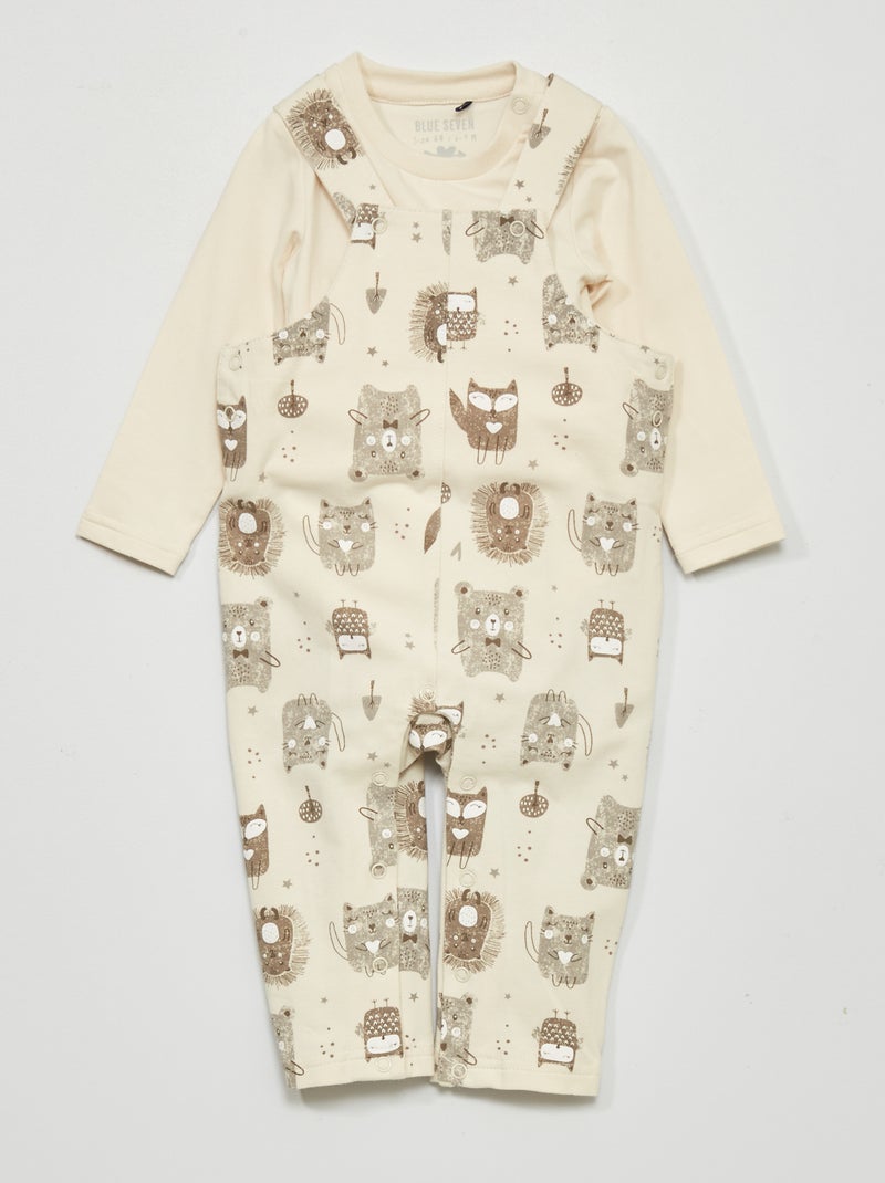Conjunto de peto + body - 2 piezas BEIGE - Kiabi