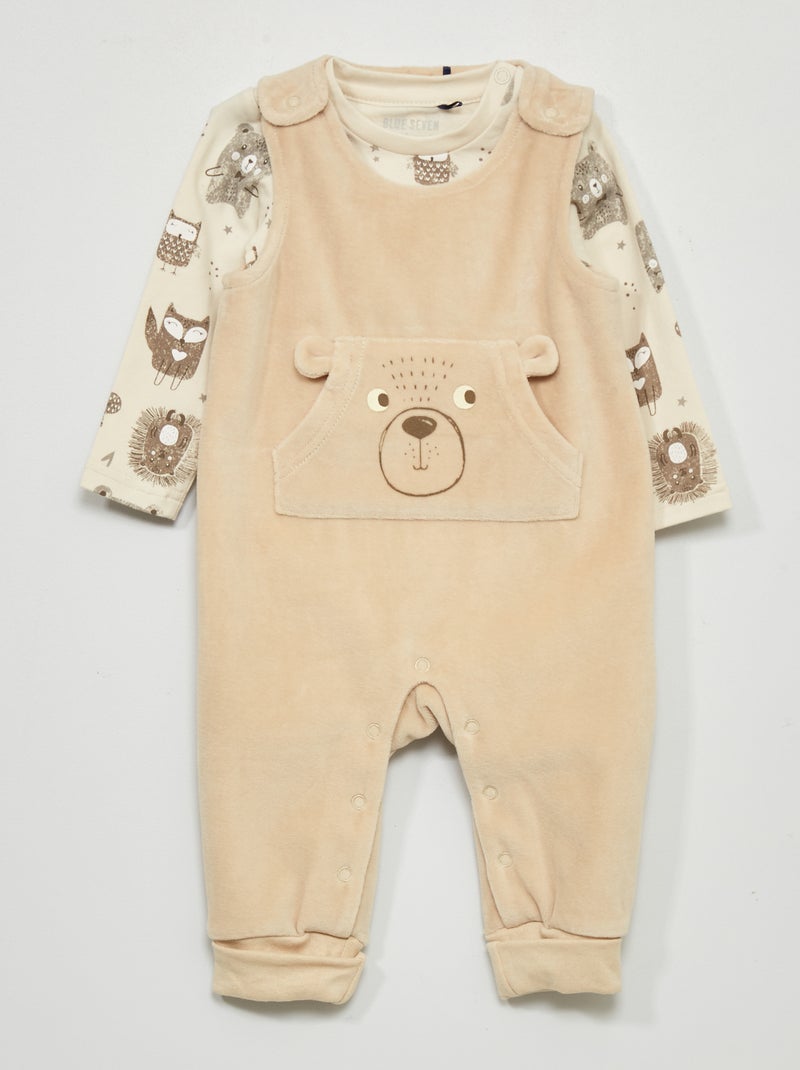 Conjunto de peto + body - 2 piezas blanco - Kiabi