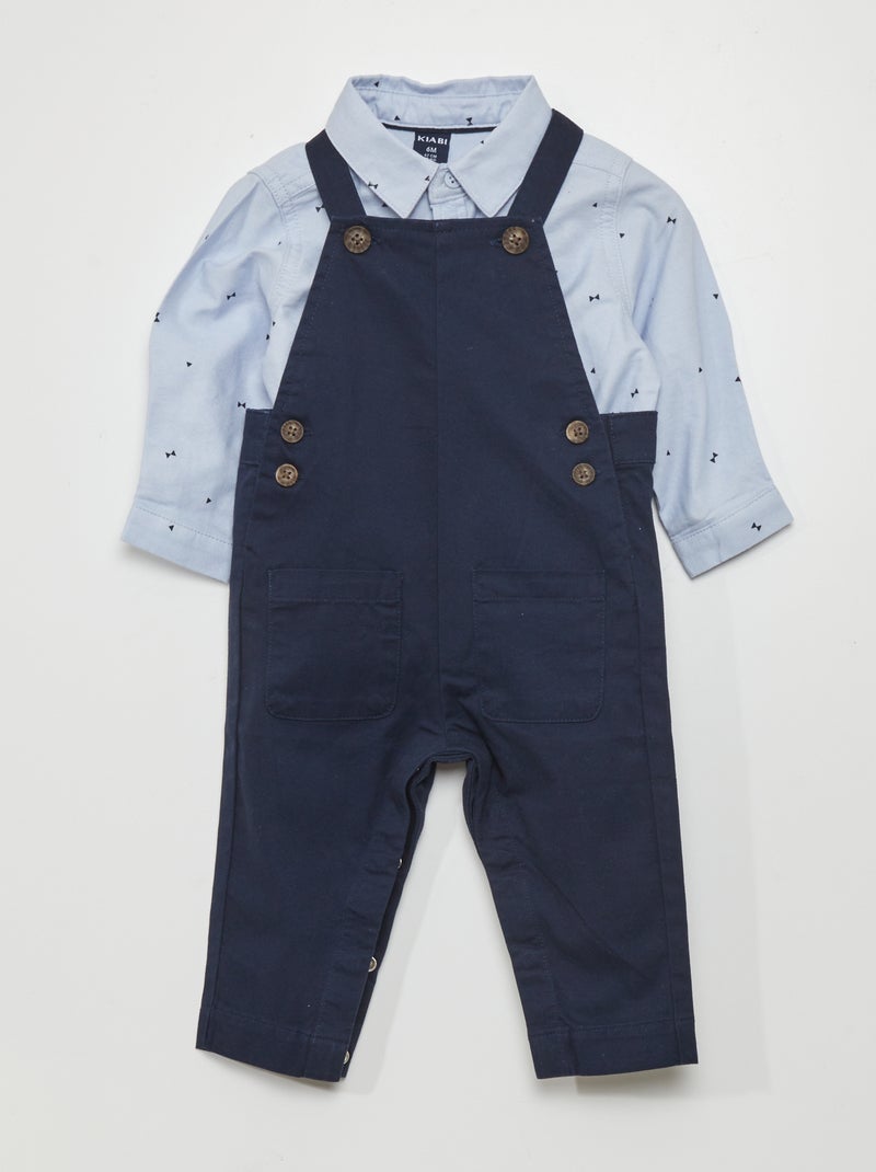 Conjunto de peto + camisa - 2 piezas AZUL - Kiabi