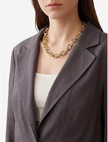 Conjunto de pierna ancha con chaqueta abotonada de my fashion