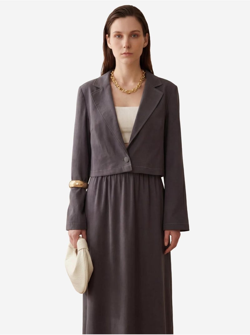 Conjunto de pierna ancha con chaqueta abotonada de my fashion Gris negro - Kiabi