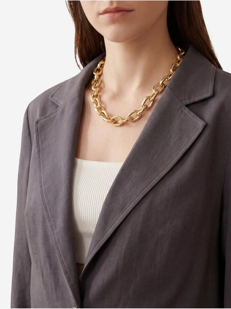 Conjunto de pierna ancha con chaqueta abotonada de my fashion Gris negro - Kiabi